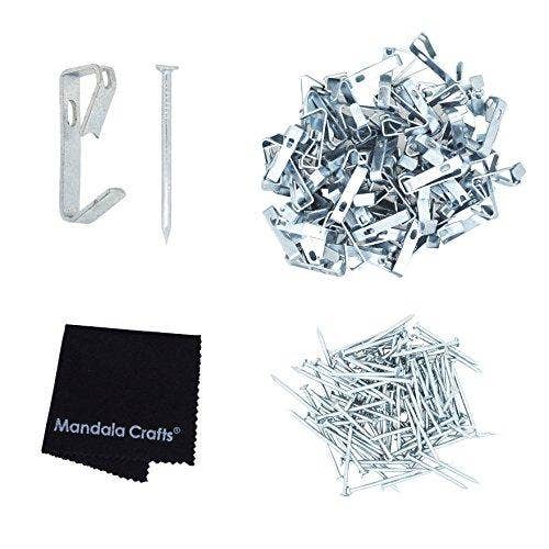 Mandala Crafts - Wholesale Picture Frame - Picture Hook Hanger with Nail Hanging Hardware Kit for Painting, Frames, Canvas Art, Photo Wall Mounting; by Mandala Crafts8