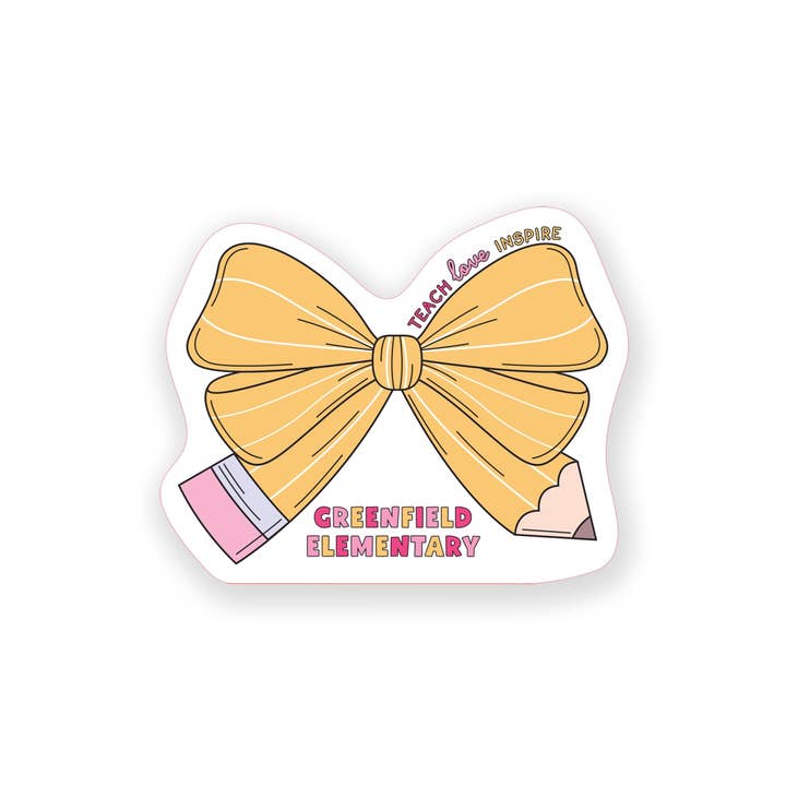 Vinyl Sticker-Love+Local Classroom Coquette Pencil Bow for wholesale by Love Local