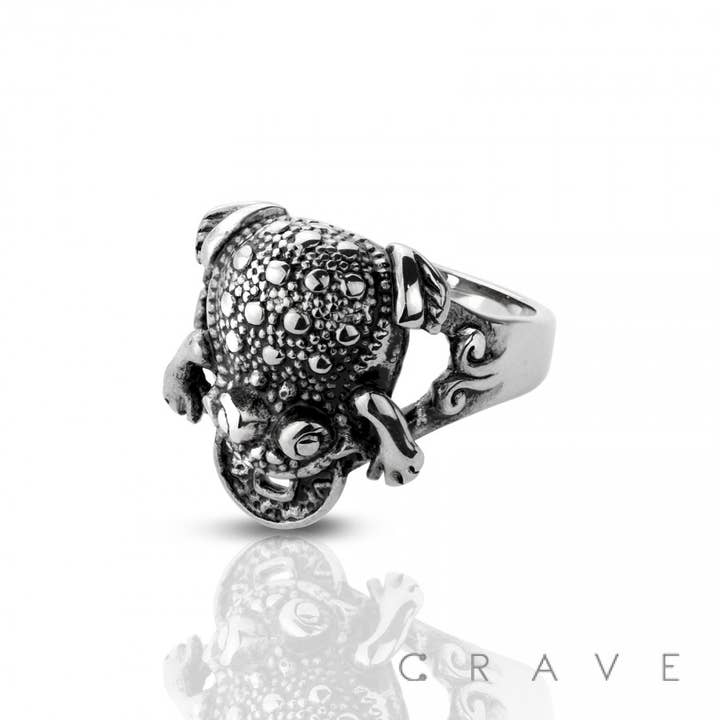 CRAVE BODY JEWELRY - Venta al por mayor Anillos grandes/de cóctel - ANILLO CALAVERA RANA SAPO SS