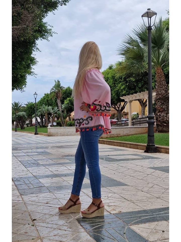 TABITHA - Wholesale Blouse - Women's - Mexican Embroidered Blouse4