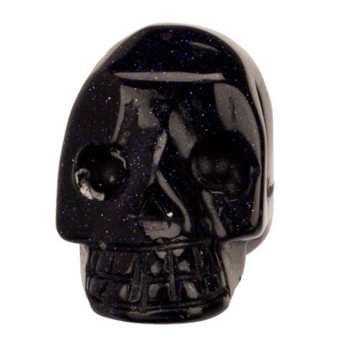 EHAWA - Wholesale Individual Charm/Pendant - Engraving Skull, 36mm, Blue Goldstone0