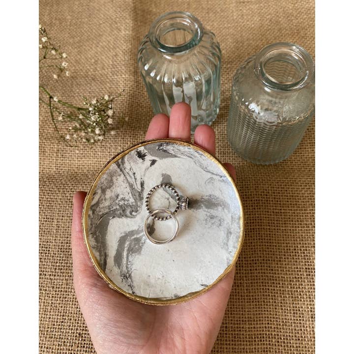 Amberleigh Home Crafts – Engroshandel Smykkeskål – Marmor effekt Trinket Dish | Ring parabol | Smykker fad med