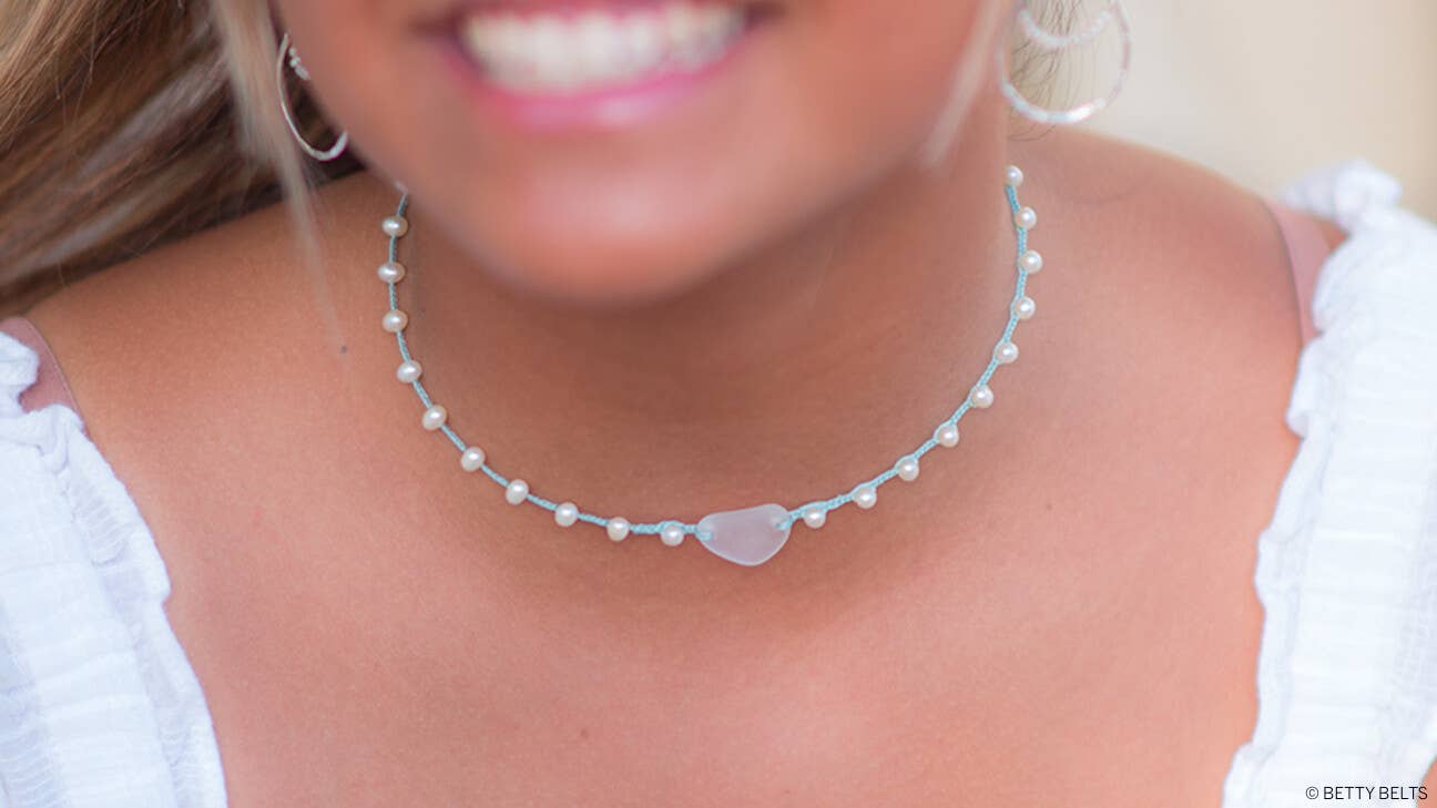 Betty Belts | Ocean Lovers® - Wholesale Choker/Collar - Malia Pearls & Sea Glass Choker3