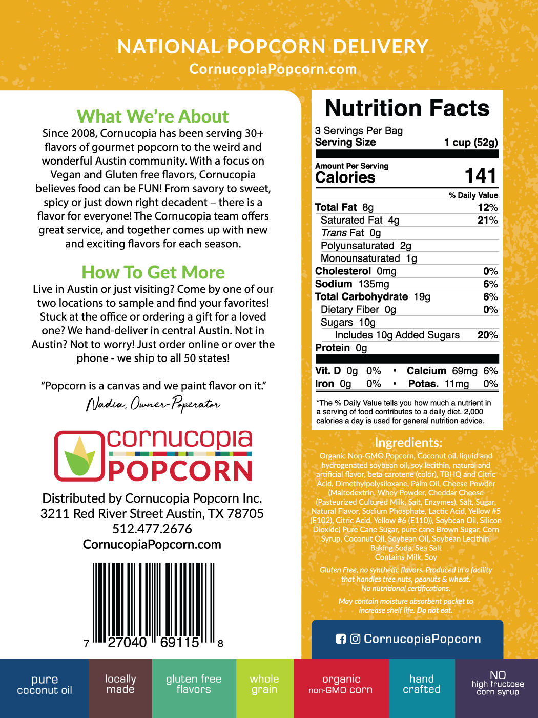 Cornucopia Popcorn - Wholesale Popcorn - Gourmet Popcorn Bundle Deal- 120 Signature Bags8