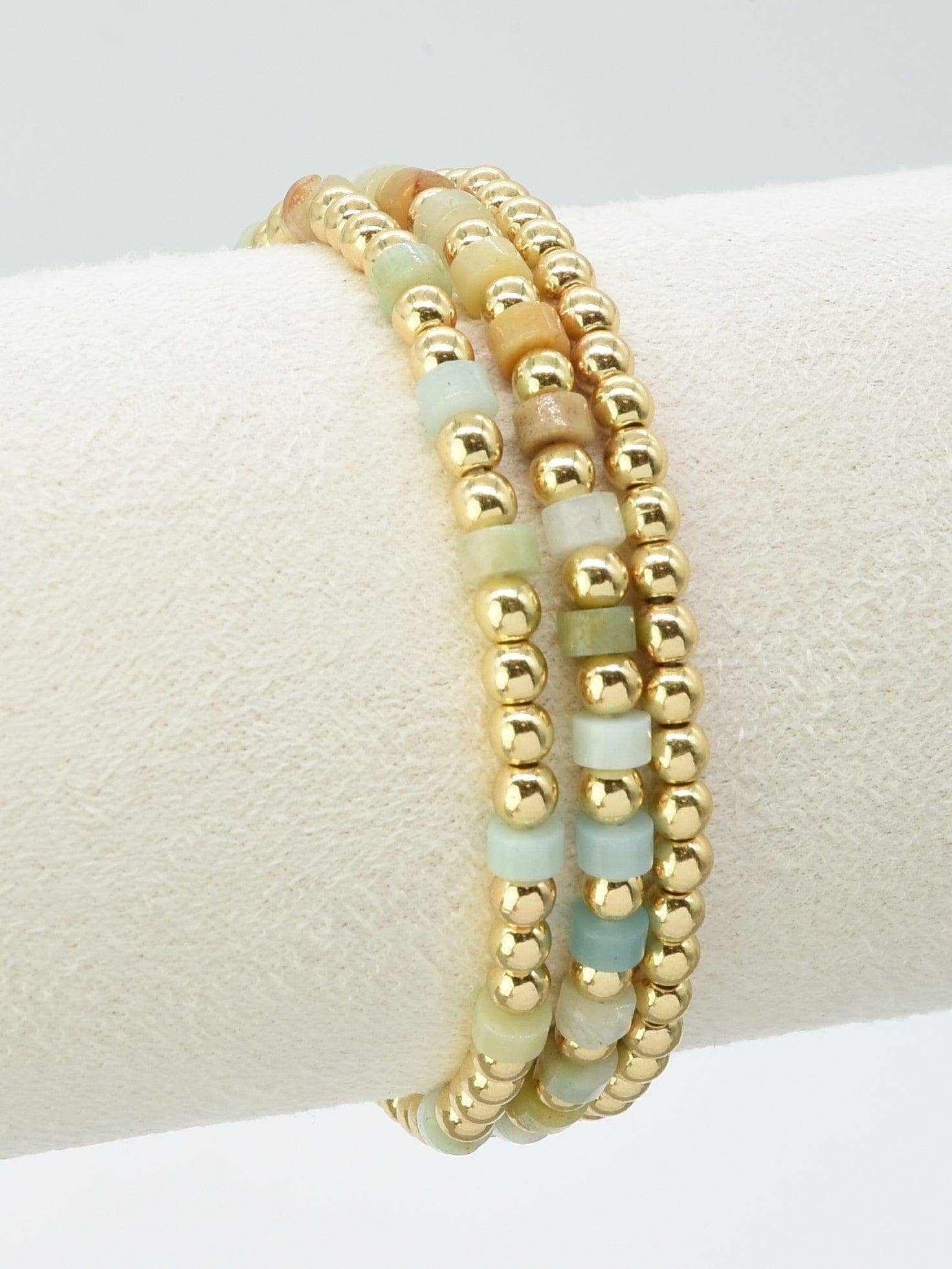 MiMi Wholesale - Wholesale Beaded Bracelet - CB2240 4mm 3pcs CCB, Semi Precious Bracelet0