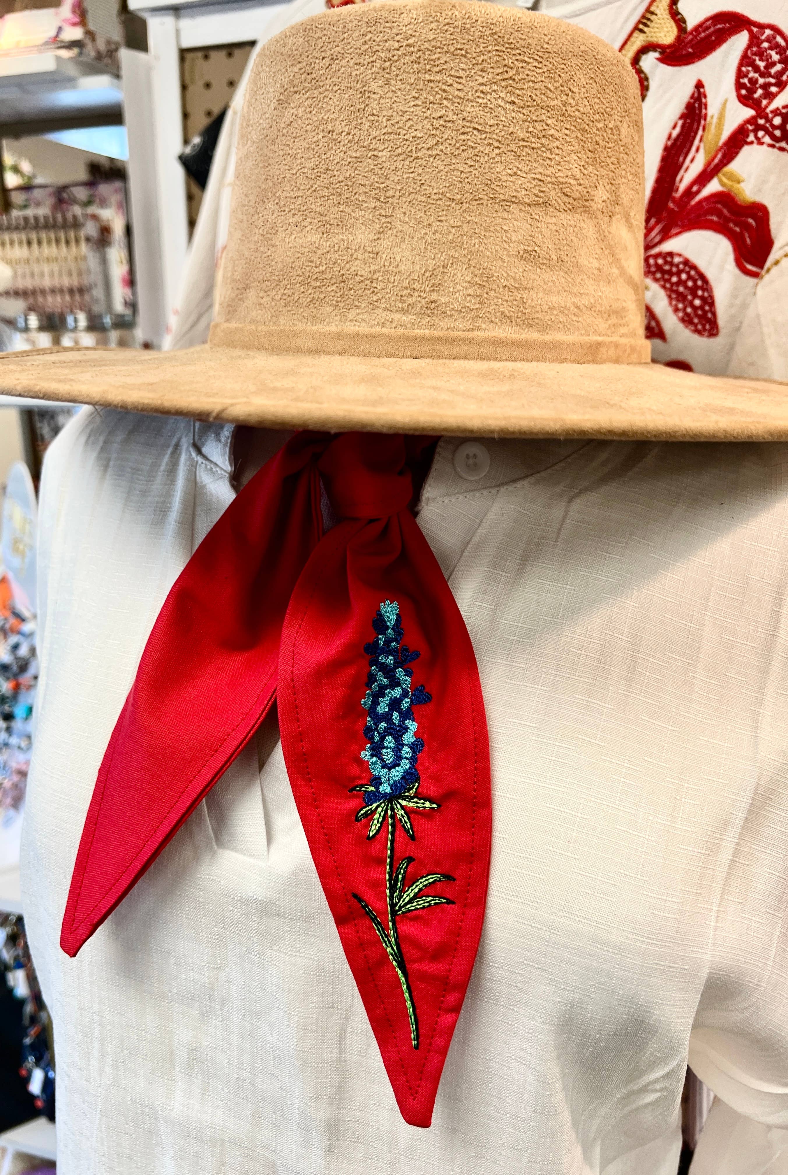 The Funky Soul - Wholesale Scarf - Women's - Bluebonnet Embroidered Ascot Scarf5