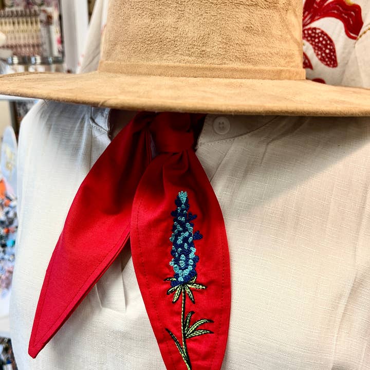 The Funky Soul - Wholesale Scarf - Women's - Bluebonnet Embroidered Ascot Scarf5