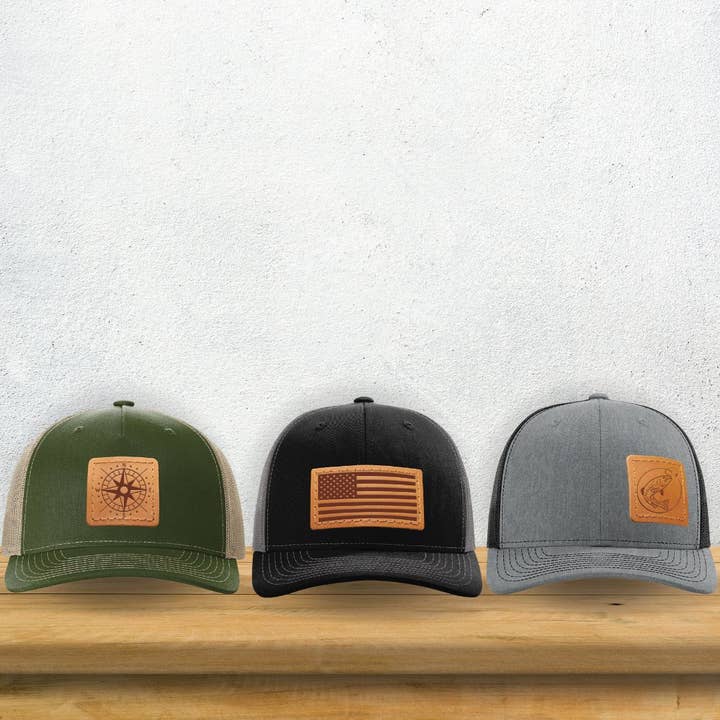 Oowee Products - Wholesale Trucker Hat - Unisex - Leather Patch Trucker Mesh Back Cap - Hat Variety Pack1