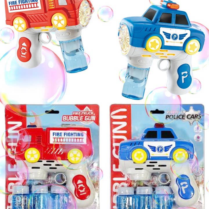ASSORTEREDE Politibil & Brandbil LED-lysende boblepistol for engroshandel på Faire