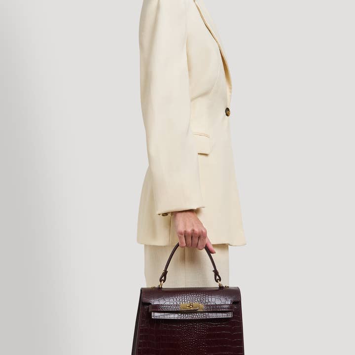 Voemièn - Wholesale Top Handle Bag - Women's - Zaira Limited Edition Bag in Boedeaux Coco Leather6