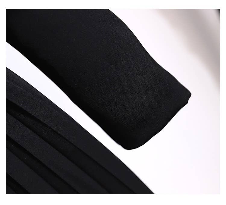 Productseeker - Wholesale Jurk - Dames - Dames blazerjurk met geplooide rok en leren riem3