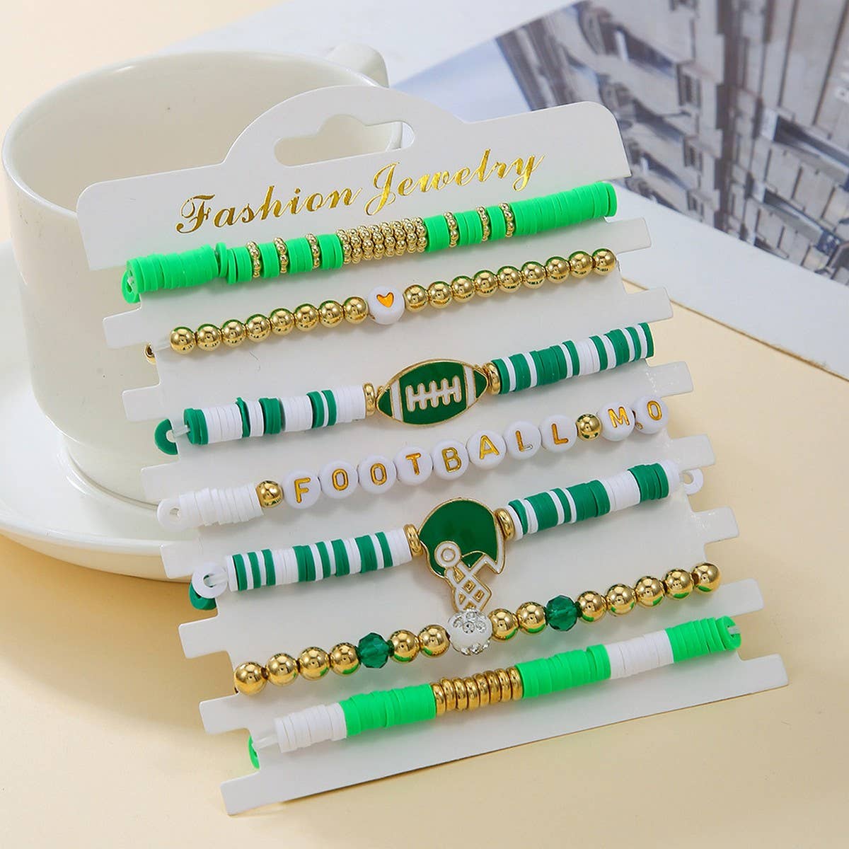 ACCITY - Wholesale Jewelry Set - BRACELET 8-PIECE SET POLYMER CLAY BRACELET_CWMM351211