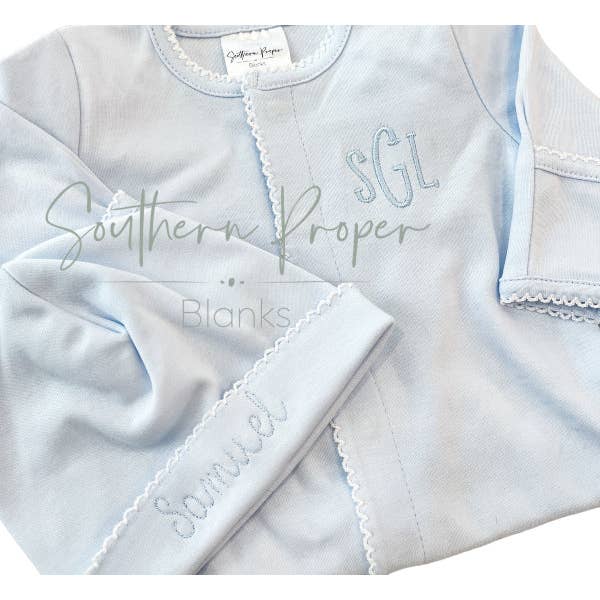Southern Proper Blanks - Wholesale Jumpsuit - Baby - Footies - Picot Trim