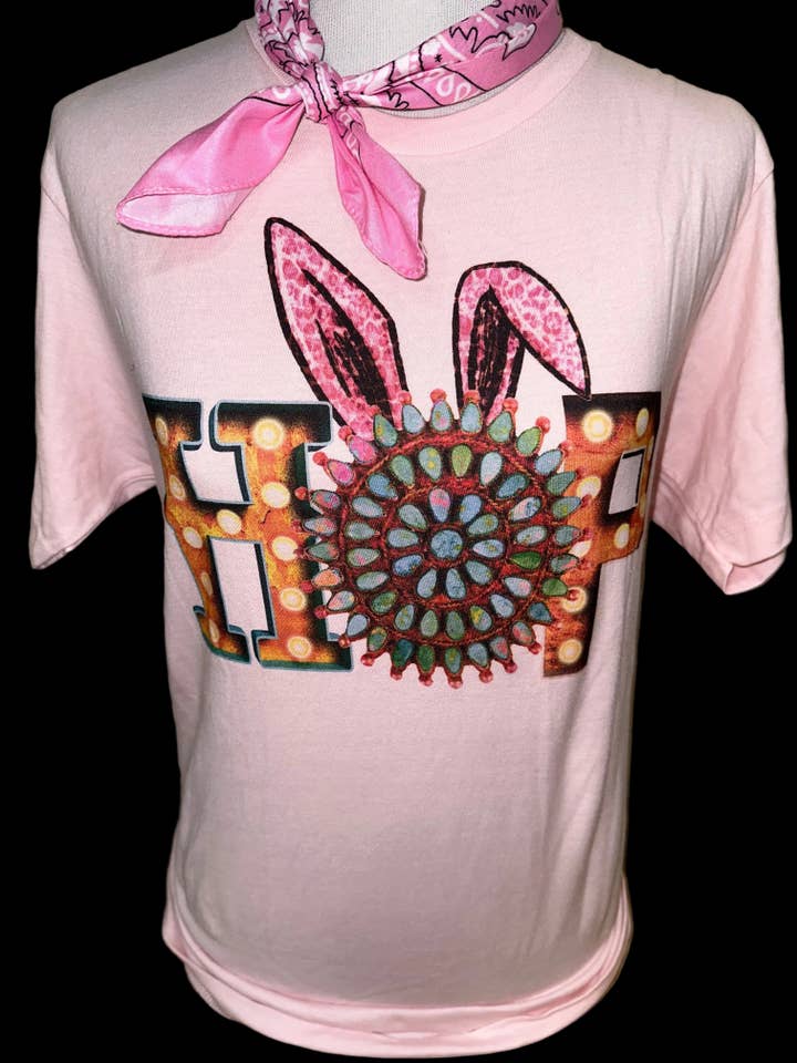 Hop on Light Pink Crew / Easter for wholesale by Bling-A-GoGo, LLC