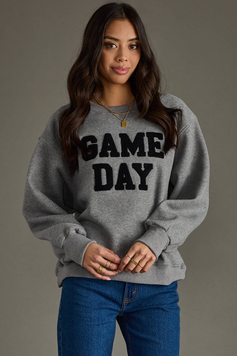 Panache Apparel Co. - Wholesale Graphic Sweatshirt - Women's - Dk. Gray Game Day Sweatshirt2