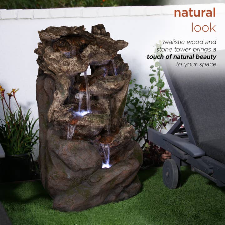Alpine Corporation - Wholesale Outdoor Ornament/Decor - Alpine Corporation 6-Tiered Rainforest Waterfall Fountain wi