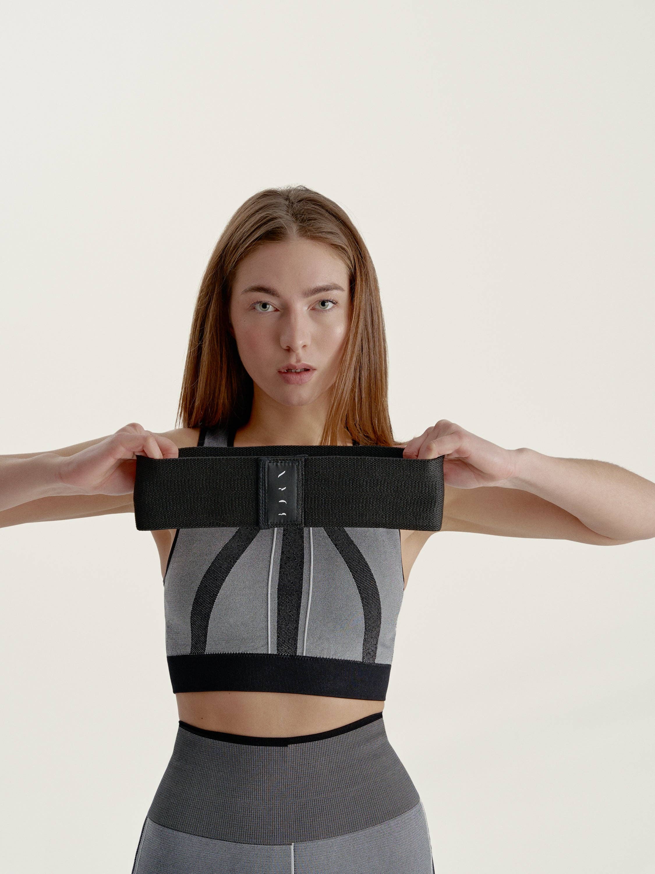 Born Living Yoga - Wholesale Yoga Strap/Band - Resistance Bands Set Black & Medium Grey3