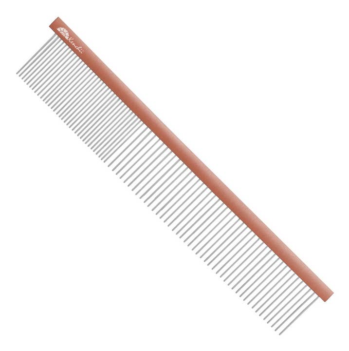 Kenchii Rose Gold 9.8" Grooming Comb for wholesale by Pet Palette Distribution