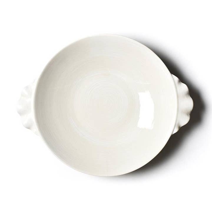 Signature White Ruffle Pasta Bowl for wholesale by Coton Colors