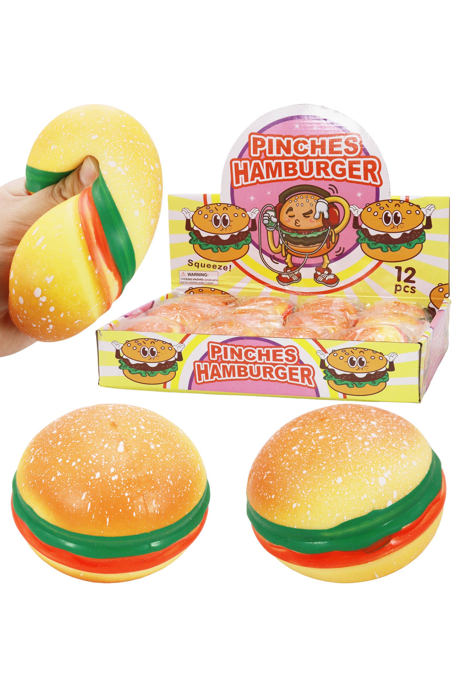 AS SHOWN Realistic Hamburger Fluffy Slime Filled Squishy for wholesale on Faire0