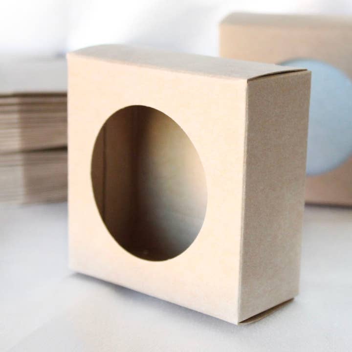 Luna Azul Co - Wholesale Gift Box - Square Kraft Soap Boxes with Round Window2
