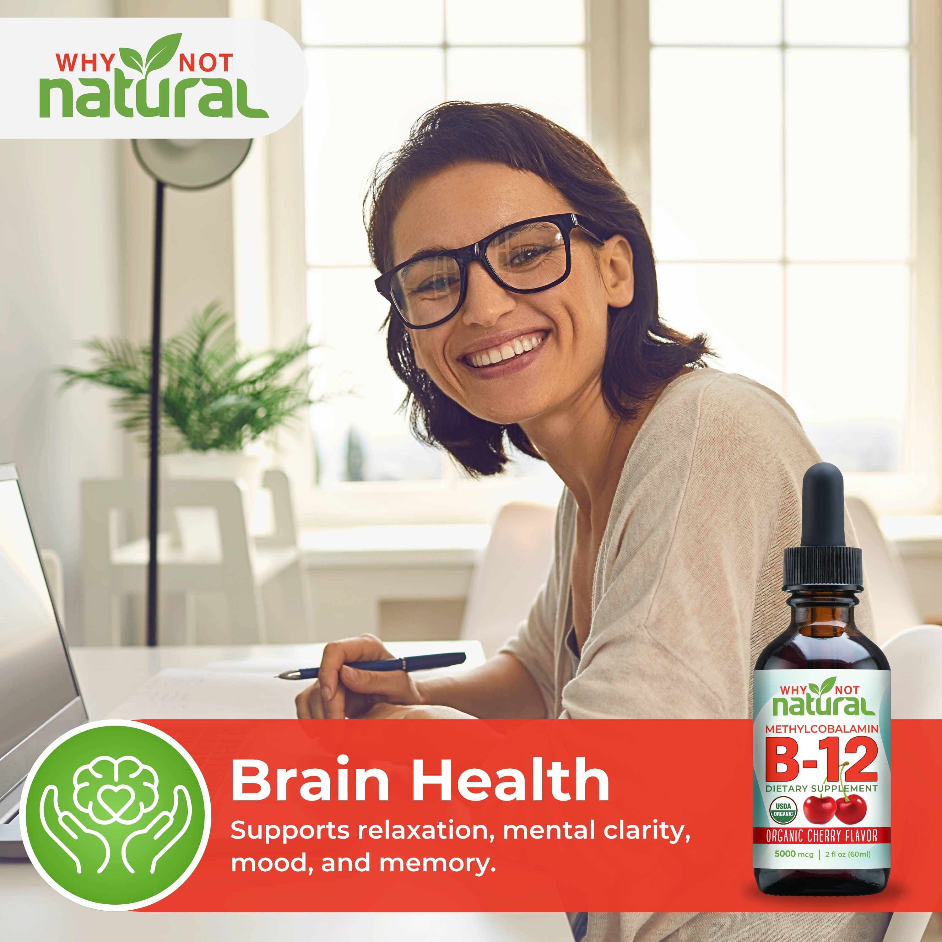 WhyNotNatural - Wholesale Oral Supplement/Vitamin - Organic Vitamin B12 Liquid Drops Supports Focus & Energy2