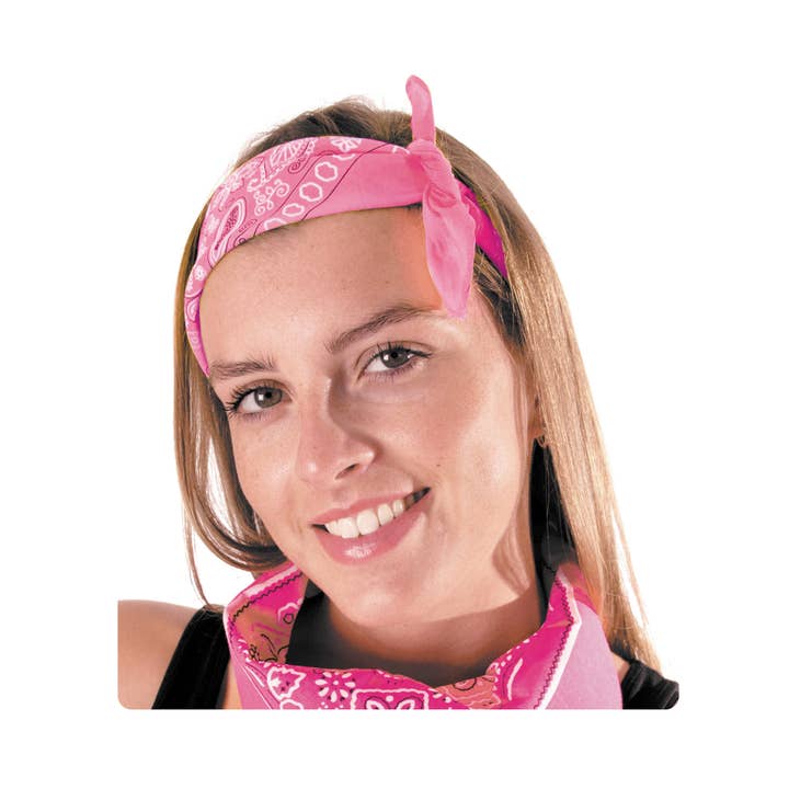 PINK NEON BANDANA for wholesale by Party Pro