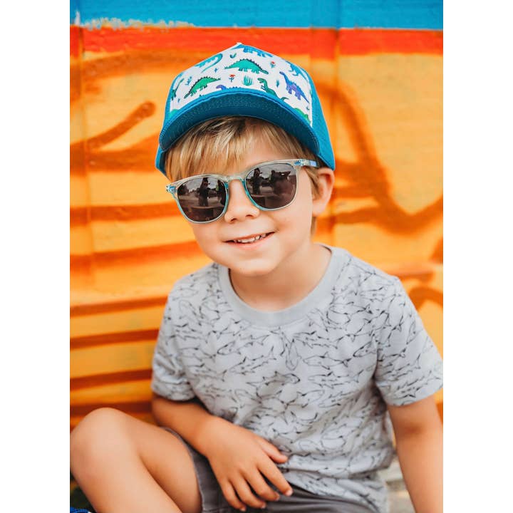 Wild Child Hat Co - Wholesale Kids Hat - Kids - Blue Dinosaur Trucker Hat1