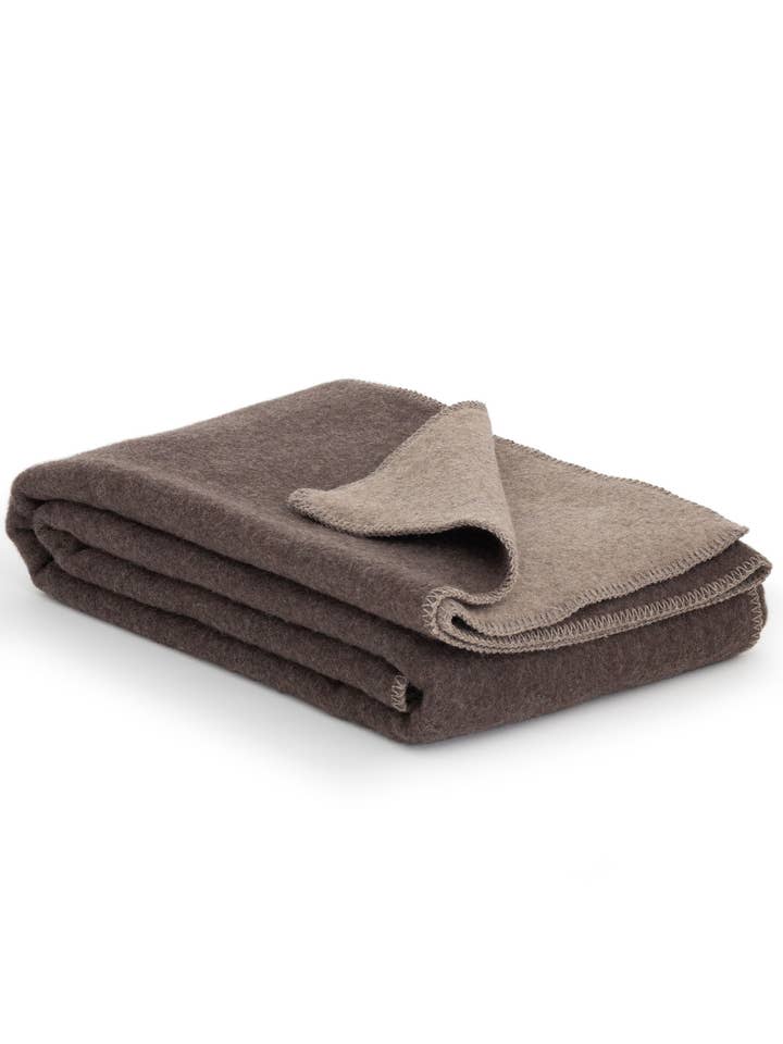 Coperta da letto in lana Merino GRIZZLY - singola - marrone per la vendita all'ingrosso da parte di MoST