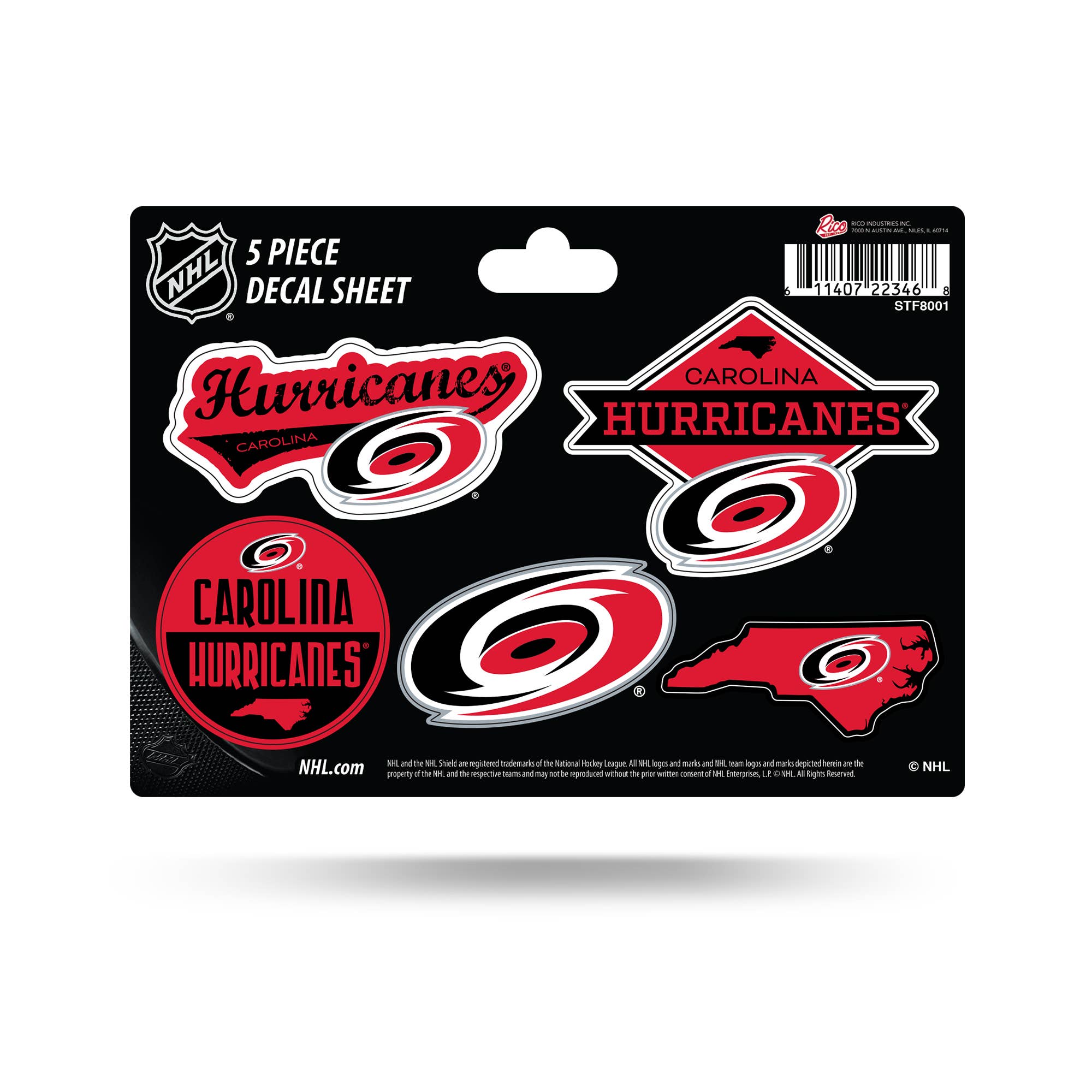 Rico Industries - Vente Autocollant - Feuille de décalcomanies 5 pièces Carolina Hurricanes0
