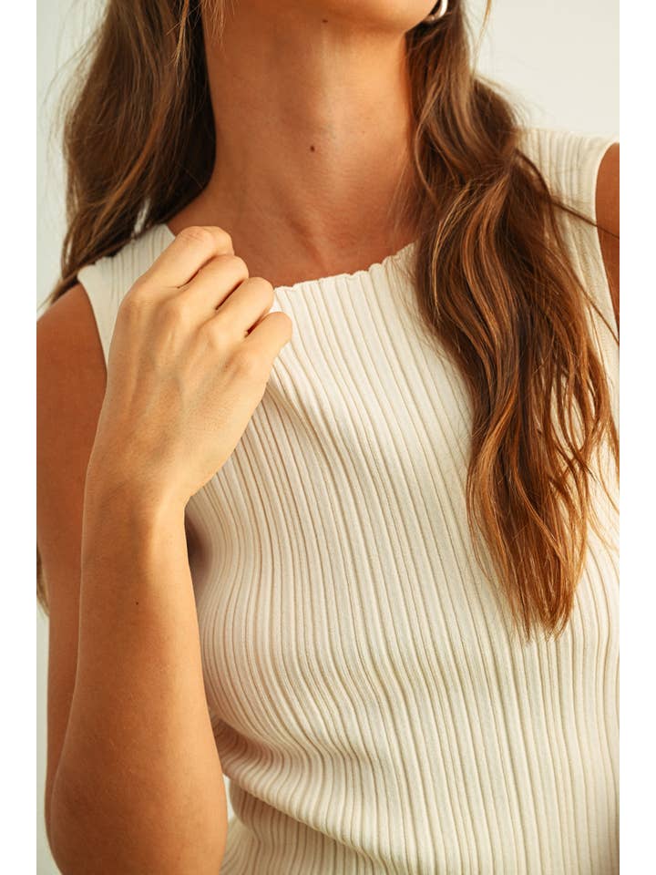 MIOU MUSE - Wholesale Knit Top - Women's - T3779 VISCOSE RIBBED KNITTED TOP24