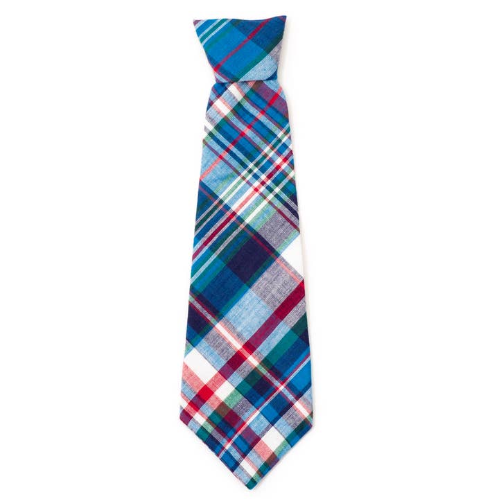 Madras Plaid Neck Tie for wholesale by The Worthy Dog