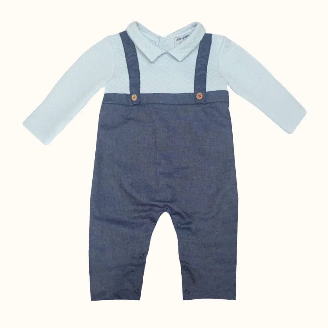 Pim-Pam-Pum - Wholesale Jumpsuit - Baby - Denim Footless Babygrow 1 Blue0