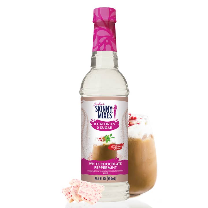 Sugar Free White Chocolate Peppermint Syrup for wholesale by Jordan's Skinny Mixes