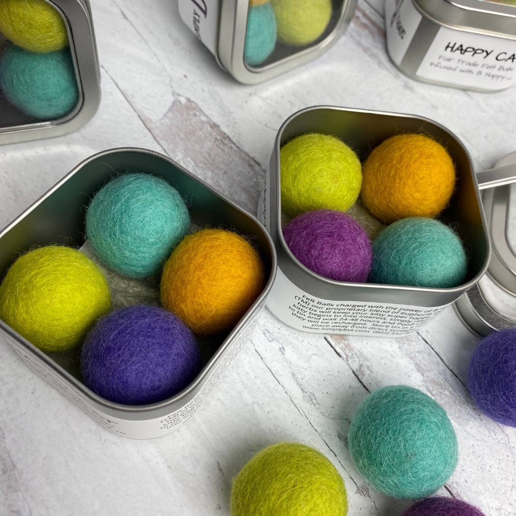 Simply B Vermont - Wholesale Pet Toy - Cat - Happy Cat, Catnip Infused Felted Balls Gift Tin8