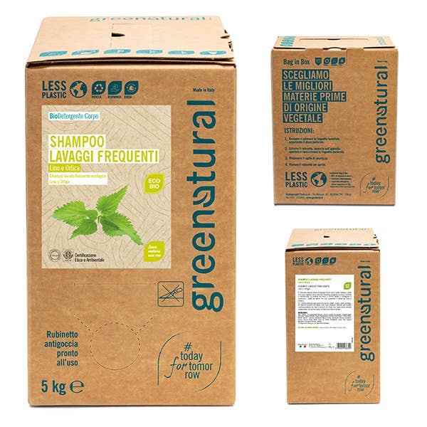 LINEN & NETTLE FREQUENT WASH SHAMPOO BAG 5 kg GREENATURAL for wholesale by GREENATURAL