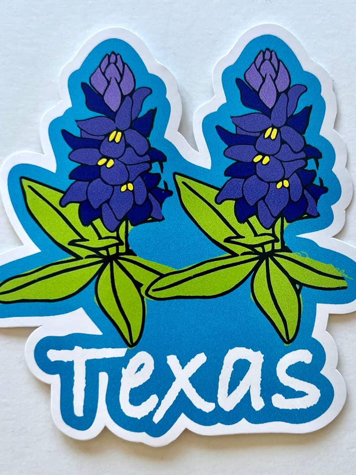 Texas Sticker Blue Bonnets for wholesale by Mary Ellis