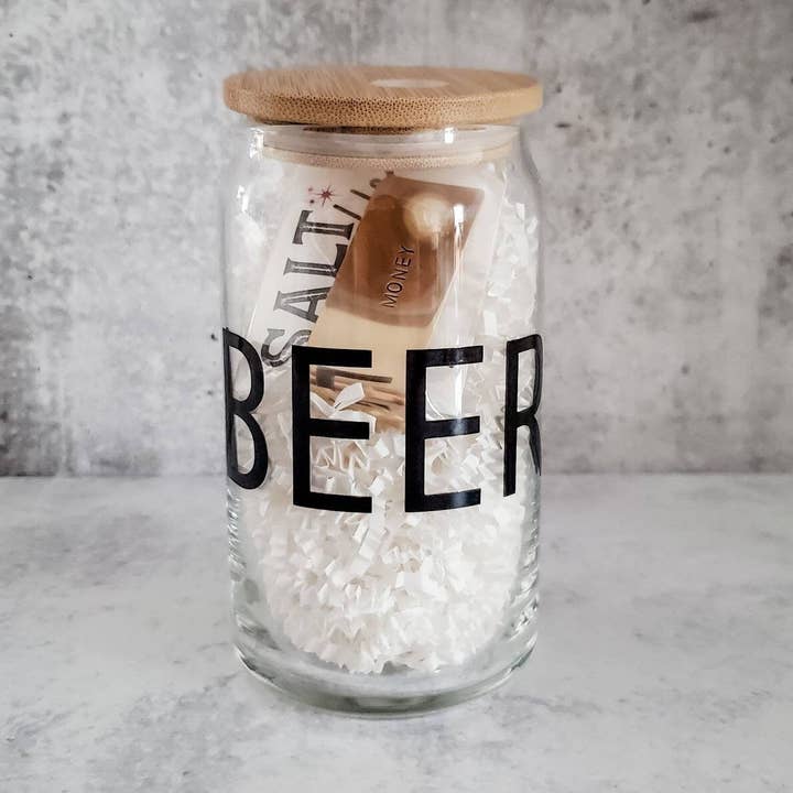 Salt and Sparkle - Wholesale Drinking Glass/Cup - BEER MONEY Glass and Money Clip Gift5