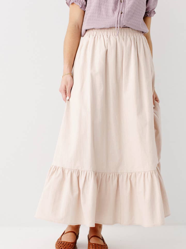 'Tessa' Ruffle Hem Maxi Skirt for wholesale by The Main Street Exchange