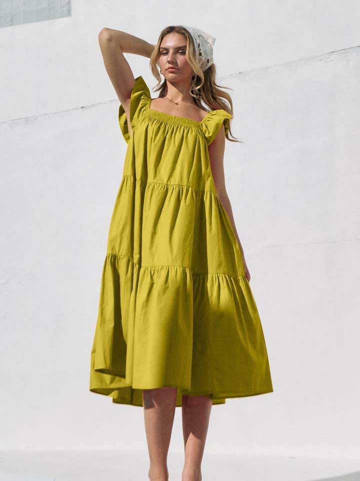 Plus Massiv Poplin Tidig Midiklänning för wholesale av Oddi