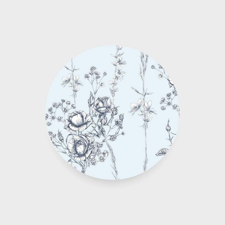 Sky Blue Flowers Round Insert for wholesale by Parallel Designs