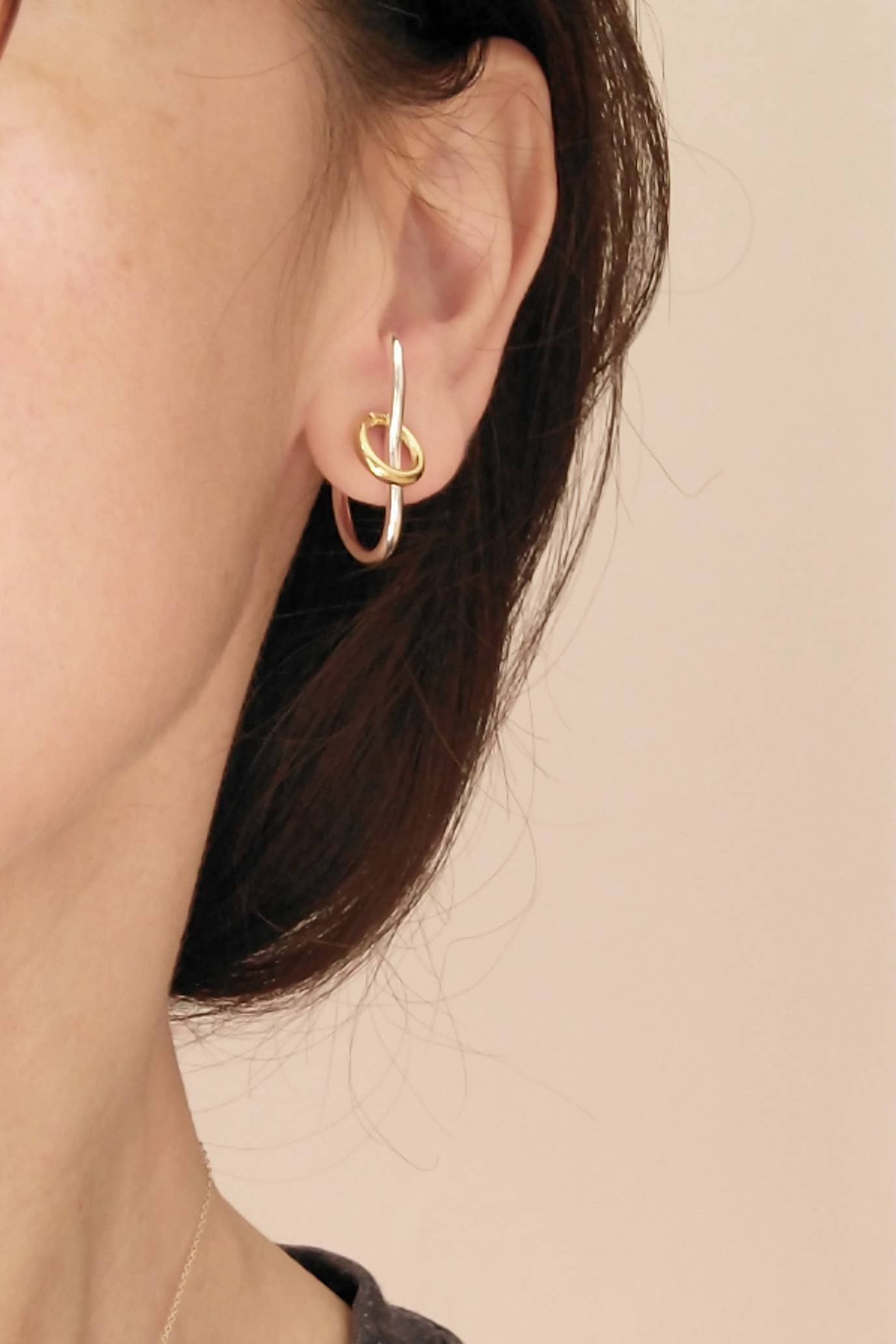 sew a song - Wholesale Dangle Earrings - Modern sterling silver earrings, Mira earrings, bicolor2