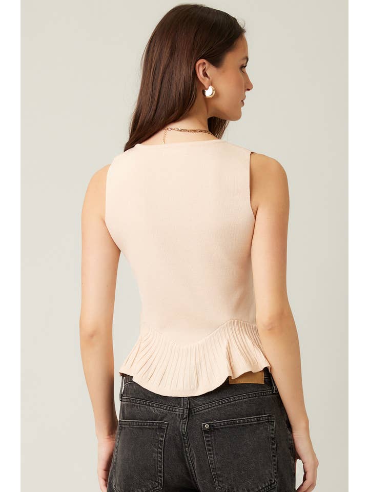 ILLA ILLA - Wholesale Cardigan - Women's - Everyday Comfort Knit Ruffle Hem Cardigan Sweater Tank11