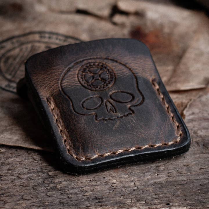 Leather Sleeves for Memento Mori Worry Stones for wholesale by Carpe Diem EDC