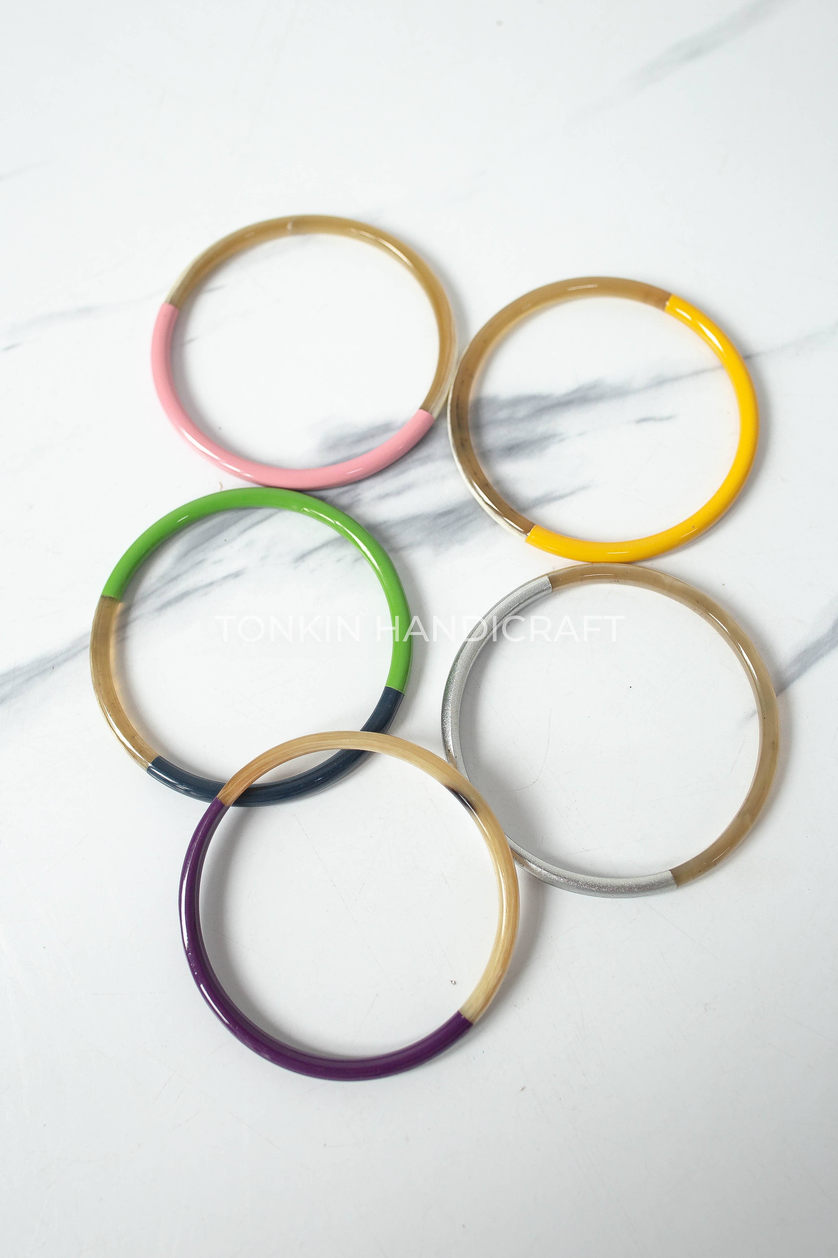 Tonkin Handicraft - Vente Bracelet jonc - Bracelet jonc coloré en corne de buffle6