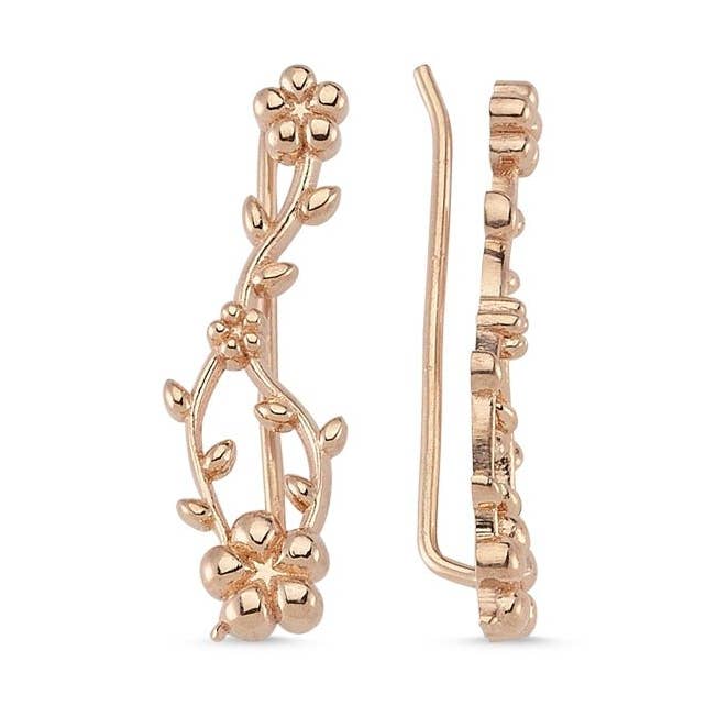 Ivy Blossom Ear Cuffs in Rose Gold for wholesale by Amorium