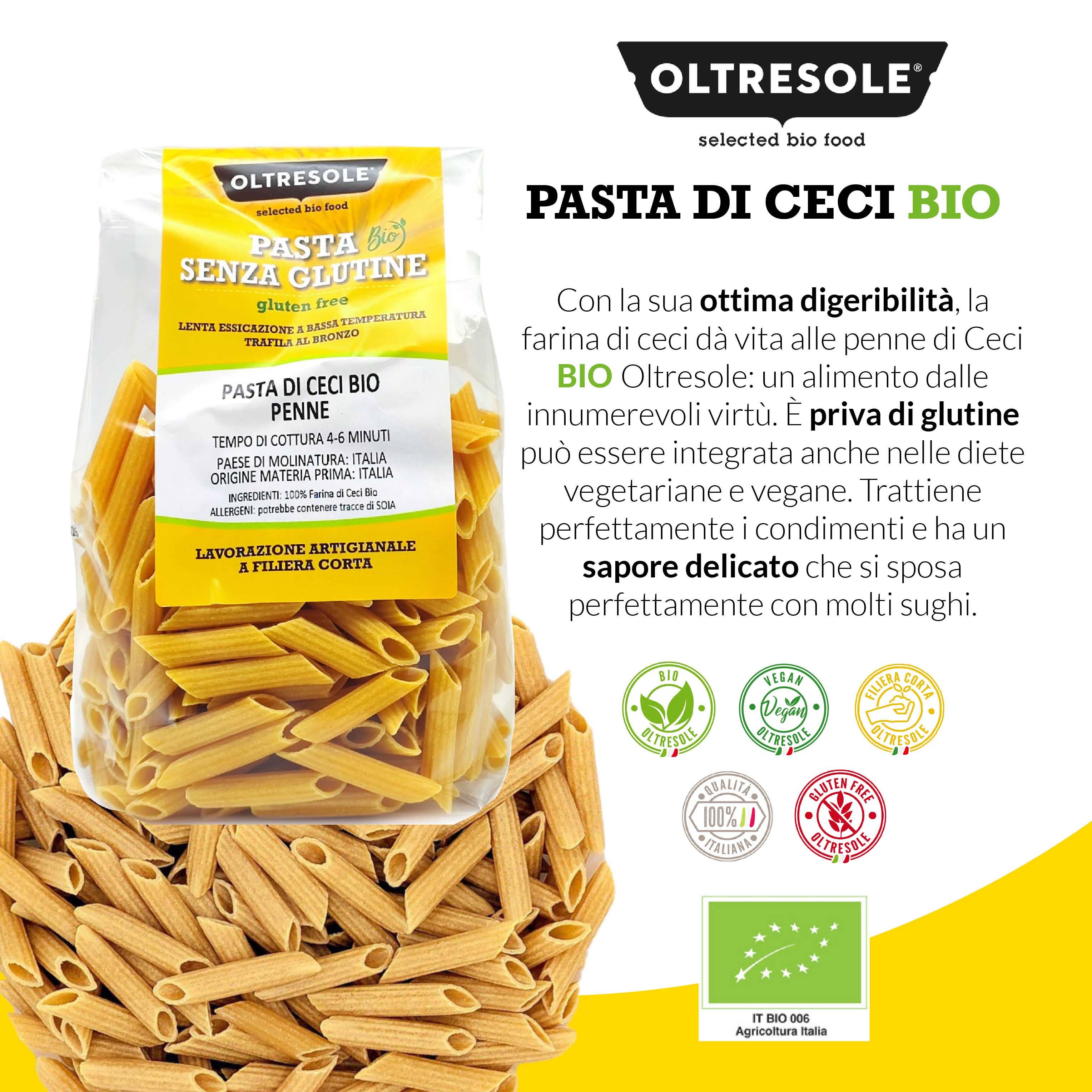 Oltresole – wholesale Pasta – ORGANIC CHICKPEA PASTA PENNE 350 g5