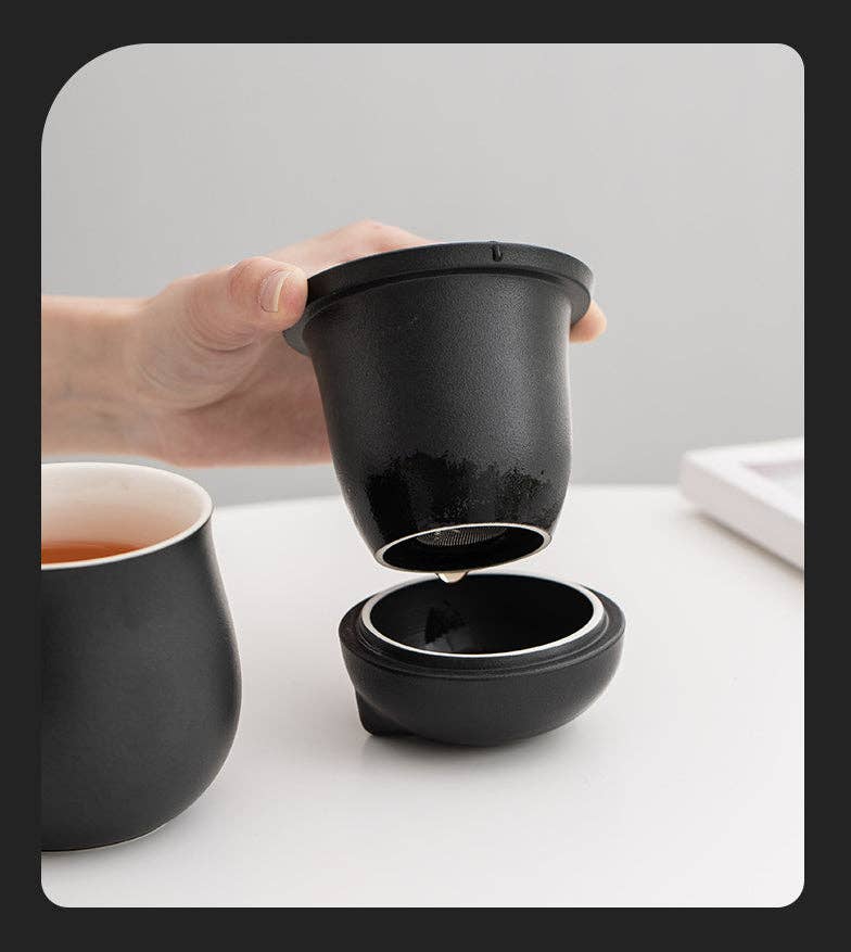 Gohobi （We cover U.S. import duties） - Wholesale Tea Set - Gohobi Lucky Black & White Cat Tea Cup With Infuser5