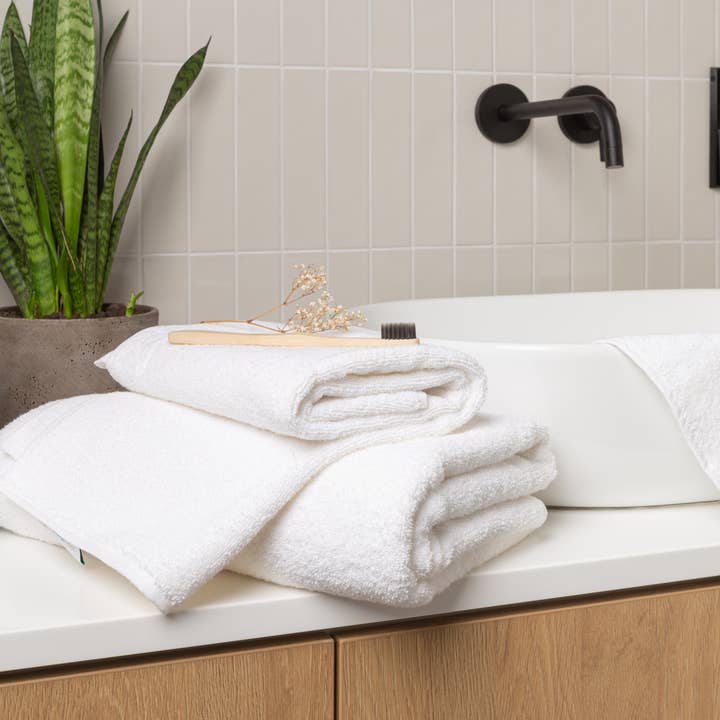 Hemp Terry Towel Set of 2 in White Color for wholesale by Natural Fiber