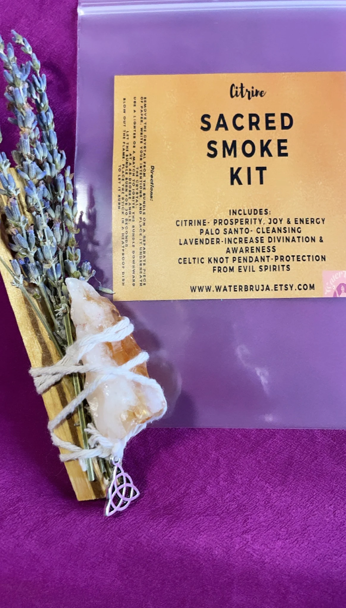WaterBruja - Wholesale Smudge Stick - Sacred Smudge Kit, Smoke Cleansing, Citrine1